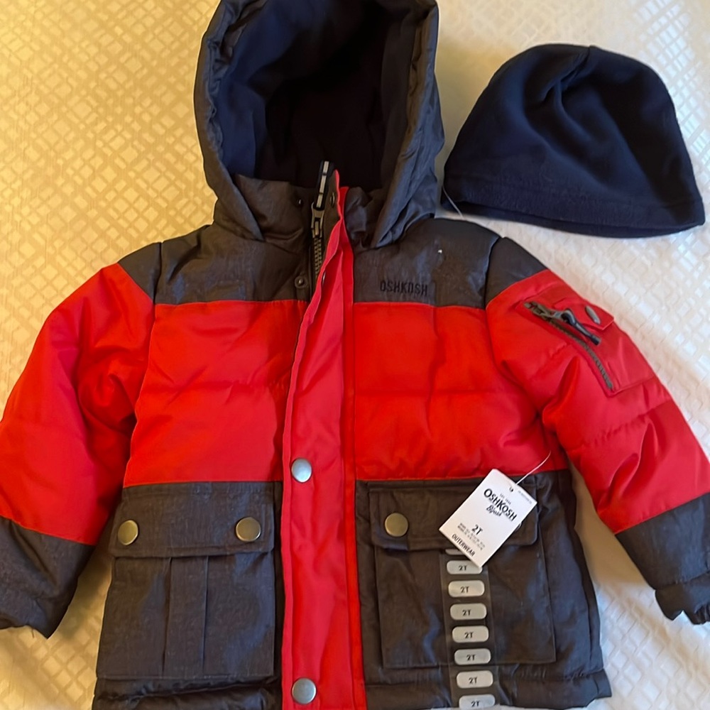 NWT OshKosh puffer jacket with fleece hat